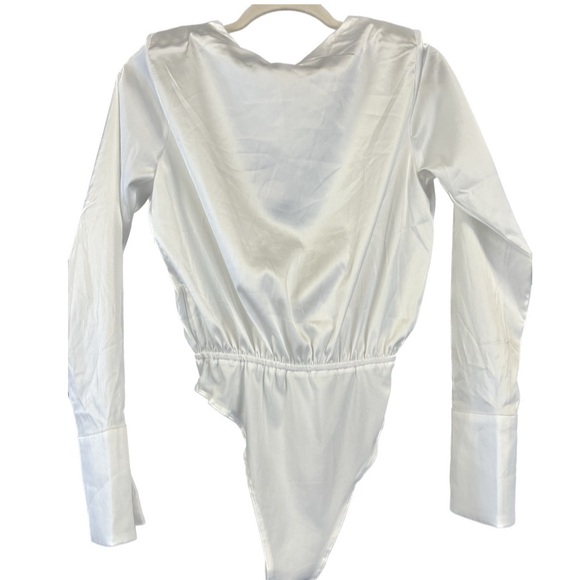 Homecoming Honolulu Lambert Satin Long Sleeve Ivory Bodysuit - Picture 4 of 5